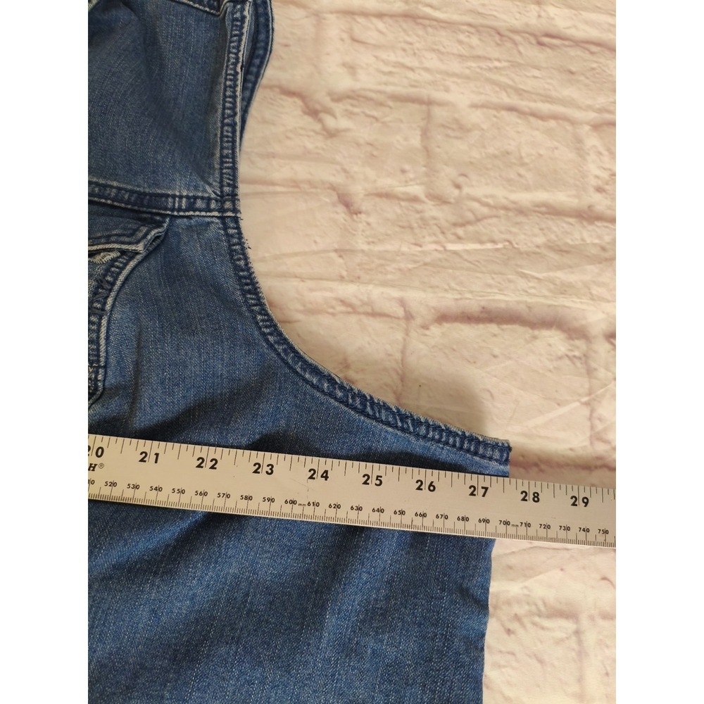 CJ Banks Blue Denim Aztec Southwestern Jean Vest Size 3X Festival Boho Embroider - Picture 4 of 9